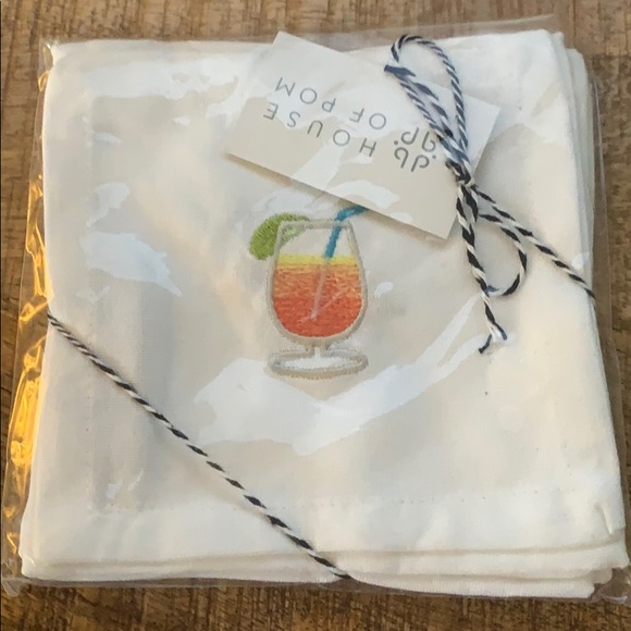 House of Pom cocktail emoji cotton napkins - Picture 2 of 3